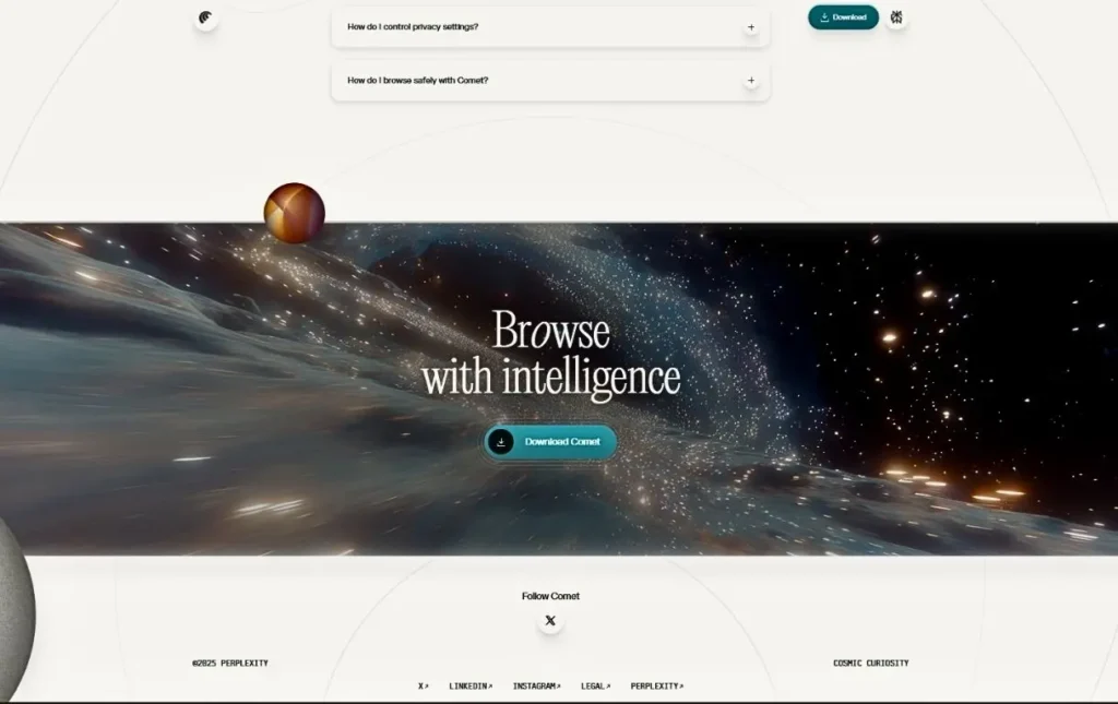 Navegador Comet da Perplexity.ai agora é grátis: conheça o navegador com IA que está revolucionando a web 3 Navegador Comet da Perplexity.ai agora é grátis