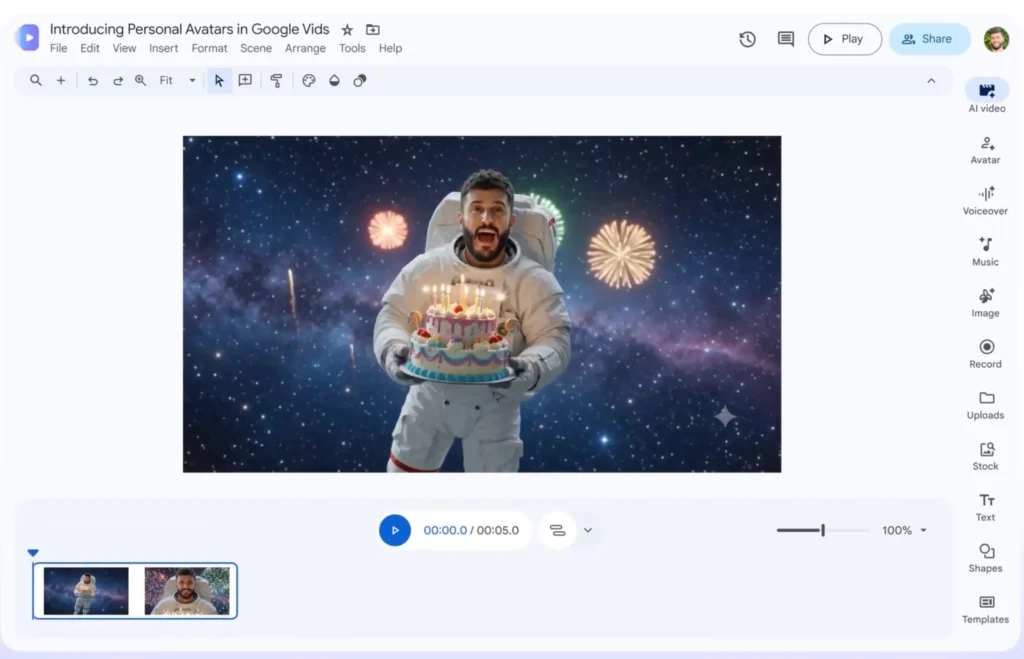 Google Vids lança avatares de IA para criar vídeos personalizados com selfie e voz 2 news 12064 1784252855